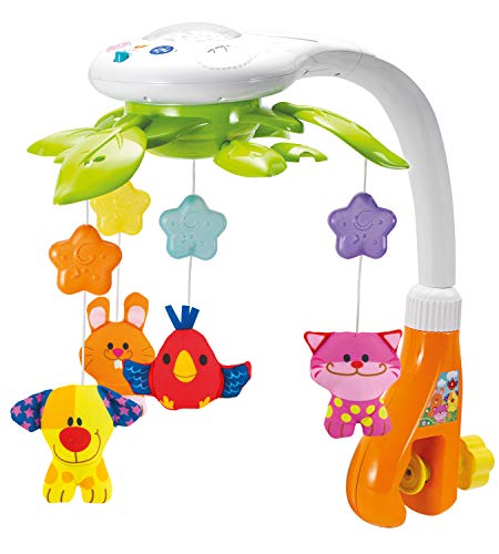 KiddoLab Baby Crib Mobile with Lights and Relaxing Music. Includes Ceiling Light Projector with Stars, Animals. Musical Crib Mobile with Timer. Nursery Toys for Babies Ages 0 and Older