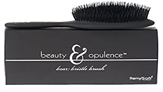 RemySoft Beauty & Opulence Boar Bristle Brush - Safe For Hair Extensions, Weaves and Wigs