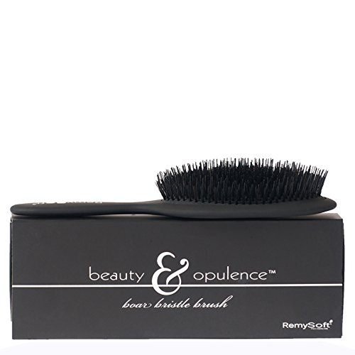 RemySoft Beauty & Opulence Boar Bristle Brush - Safe For Hair Extensions, Weaves and Wigs