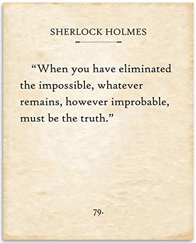 Sherlock Holmes - The Sign of Four - When You Have Eliminated the Impossible - 11x14 Unframed Typography Book Page Print - Great Decor and Gift for Mystery, Detective and Graphic Novel Fans Under $15