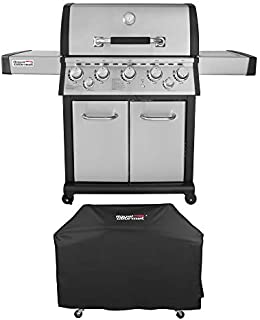 Royal Gourmet Mirage Stainless Steel 5-Burner Propane Gas Grill with Infrared Burner + Cover