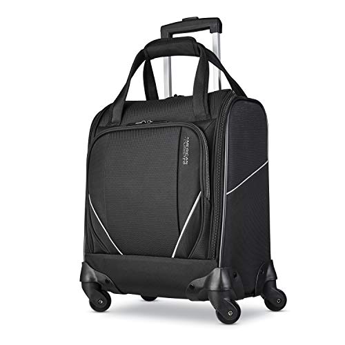 American Tourister Zoom Turbo Softside Expandable Spinner Wheel Luggage, Black, Underseater