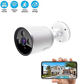 Outdoor WiFi Security Camera, 1080P Wireless Night Vision Security Cameras with Two-Way Audio,Cloud Storage, IP66 Waterproof, Motion Detection, Activity Alert, Deterrent Alarm (Only 2.4G Wifi)