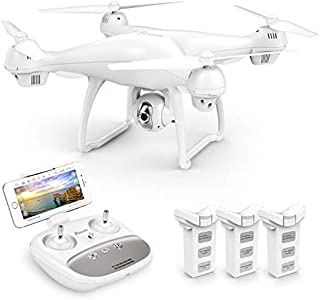 Potensic T35 GPS Drone, RC Quadcopter with 1080P Camera FPV Live Video, Dual GPS Return Home, Follow Me, Altitude Hold, 2500mAh Battery Long Control Range, 3 Batteries