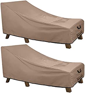 ULTCOVER Waterproof Patio Lounge Chair Cover Heavy Duty Outdoor Chaise Lounge Covers 2 Pack - 84L x 32W x 32H inch