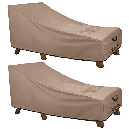 ULTCOVER Waterproof Patio Lounge Chair Cover Heavy Duty Outdoor Chaise Lounge Covers 2 Pack - 84L x 32W x 32H inch