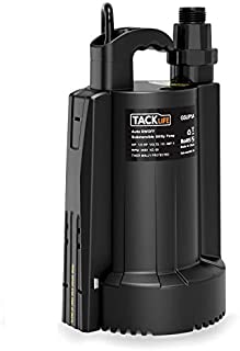 Submersible Water Pump, Tacklife 1/3 HP Automatic ON/OFF Electric Water Removal Pump, 4 Amp High-efficiency Pure Copper Motor with Thermal Protection-2550 GPH Maximum flow, Low Noise with Check Valve