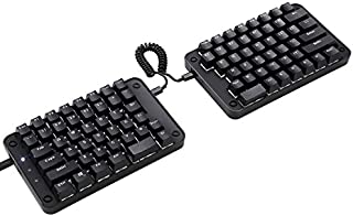 Koolertron Programmable Split Mechanical Keyboard, All 89 Keys Programmable Ergonomic Keypad with OEM Gateron Black Switch, 8 Macro Keys - [SMKD62] Black (OEM Switch White Backlit)
