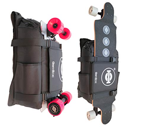 GoRide Electric Skateboard or Regular Skateboard Longboard Backpack Bag Carrier for Any Size Board with Laptop Case and Large Storage Compartments for School, Work, or College Tech