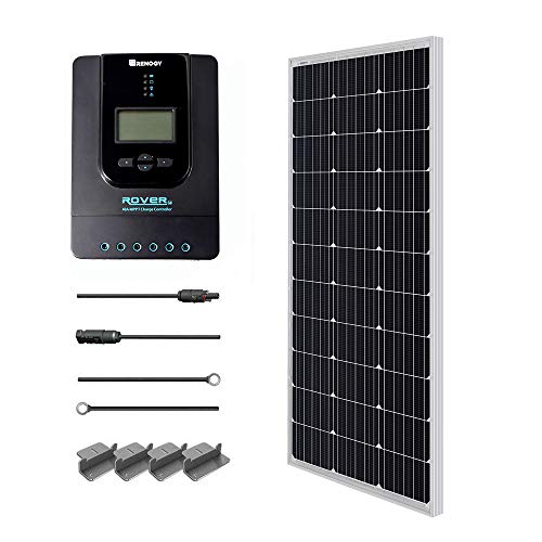 Renogy 100 Watt 12 Volt Monocrystalline Solar Starter Kit with 40A Rover MPPT Charge Controller