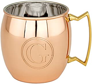 Old Dutch Solid Copper Moscow Mule Mug, Monogram G, 16 oz, Copper