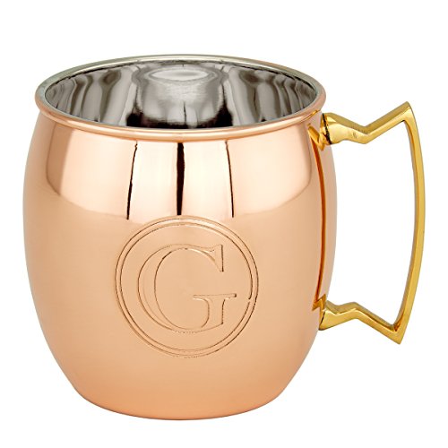 Old Dutch Solid Copper Moscow Mule Mug, Monogram G, 16 oz, Copper