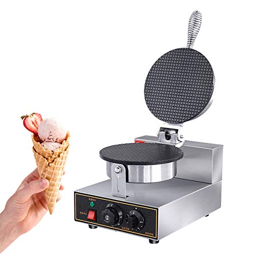 Electric Ice Cream Cone Waffle Maker Machine 1200W Stainless Steel Nonstick Surface for Commercial Home Use (Electric Ice Cream Cone Waffle Maker Machine)