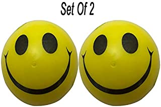 GD Yellow Smile Funny Face Stress Balls - Happy Smiley Face Stress Balls tress Relief Smile Squeeze Balls Stress Relief Hand Exerciser Pack of 2