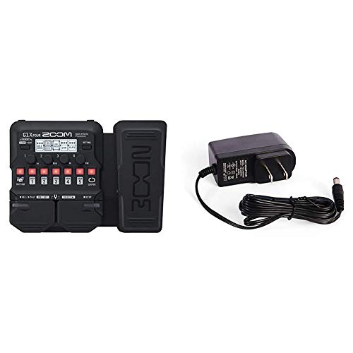 Zoom G1X FOUR Guitar Multi-Effects Processor with Expression Pedal & D'Addario Accessories PW-CT-9V DC Power Adapter  Minimize Need to Change Batteries on Pedalboard and Other Devices Requiring 9V