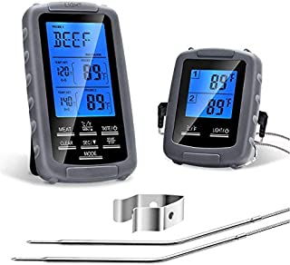 Acogedor Digital BBQ Meat ThermometerWireless Food Cooking Thermometer Dual Probe- With Timer Functions,Temperature Range Up to 230 Feet- for BBQ, Smoker, Grill, Oven