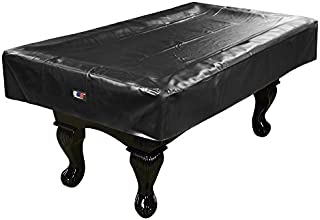 GSE Games & Sports Expert Heavy Duty Leatherette Pool Table Cover | Billiard Table Dust Cover(7-Foot, 8-Foot, 9-Foot) (7ft - Black)