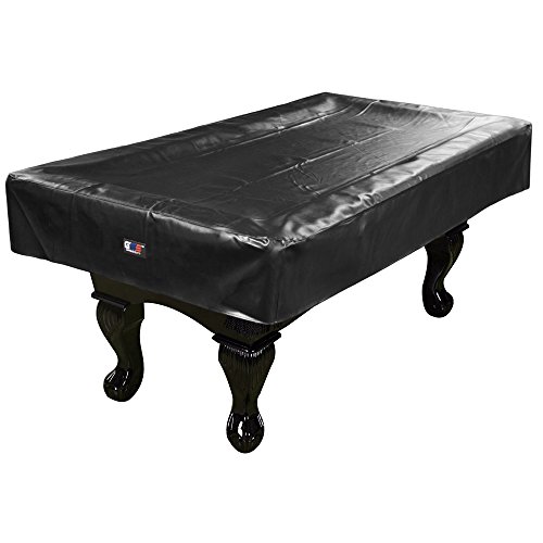 GSE Games & Sports Expert Heavy Duty Leatherette Pool Table Cover | Billiard Table Dust Cover(7-Foot, 8-Foot, 9-Foot) (7ft - Black)