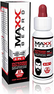 Maxx Beard -#1 Beard Growth Solution, Natural Solution for Maximum Beard Volume-2 Month Supply