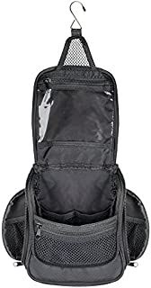 Compact Hanging Toiletry Bag and Organizer, Water Resistant with Mesh Pockets (Graphite)