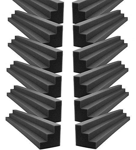 Foamily XL Column Acoustic Wedge Studio Foam Corner Block Finish Corner Wall in Studios or Home Theater (12 Pack)