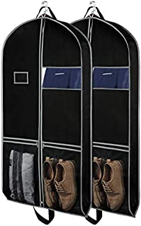 ZILINK Garment Bag Suit Bags for Travel and Storage 43 inches Gusseted Suit Cover Protector for with 2 Large Mesh Pockets and 2 Carry Handles for Suit Coat, Dress, Set of 2