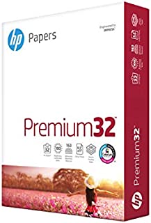 HP Paper Printer Paper 8.5x11 Premium 32 lb 1 Ream 500 Sheets 100 Bright Made in USA FSC Certified Copy Paper Compatible 113100R, White