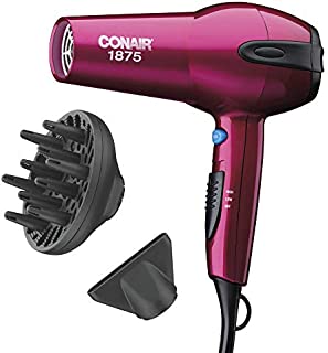 Conair 1875-Watt Ionic Ceramic Hair Dryer with Diffuser and Concentrator, Pink