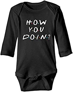 XieTao How You Doin Boutique Baby Bodysuit Onesie Unisex Long Sleeve, Black, 6-12 Months