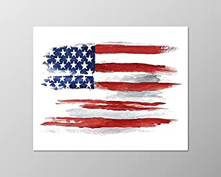 American flag poster (8x10) #A092. American flag painting. American flag picture. USA flag art print.Watercolor. Wall decor. American art.