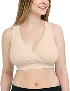 Kindred Bravely French Terry Racerback Nursing Sleep Bra for Maternity/Breastfeeding (Large, Beige)