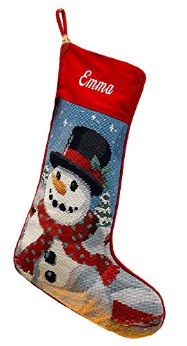 Needlepoint Christmas Stocking: Frosty