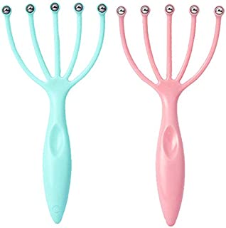 Scalp Massager, Protable Hand Held SPA Head Massager for Deep Relaxation & Stress Reduction in The Office Home SPA Father's Day and Mother's Day Gifts Pink+Blue(2-Pack)