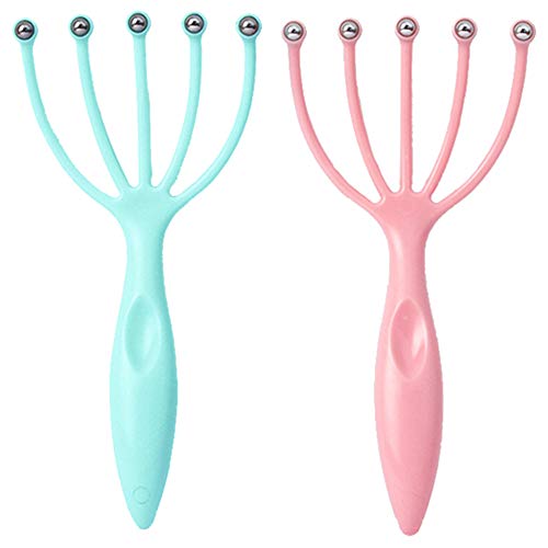 Scalp Massager, Protable Hand Held SPA Head Massager for Deep Relaxation & Stress Reduction in The Office Home SPA Father's Day and Mother's Day Gifts Pink+Blue(2-Pack)