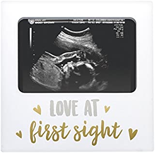 Tiny Ideas Sonogram Keepsake Photo Frame, Love at First Sight, New Mom Gift Ideas, White