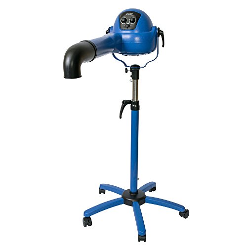 XPOWER Pro Finisher B-16 1/4-HP Brushless DC Motor Stand Pet Dryer- Variable Speed and Heat, Anion Anti-static / Frizz Technology- Blue