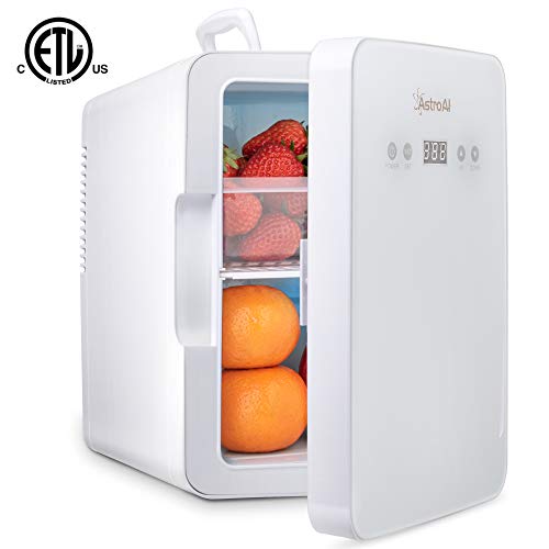 AstroAI Mini Fridge 6 Liter/8 Can Skincare Fridge - with Temperature Control - AC/12V DC Portable Thermoelectric Cooler and Warmer for Bedroom, Cosmetics, Medications, Breastmilk, Home and Travel