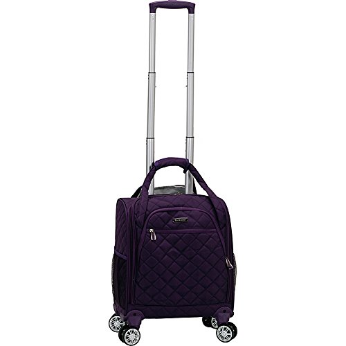 Rockland Melrose Spinner Wheel Underseater Carry-On Luggage, Purple, 19-Inch