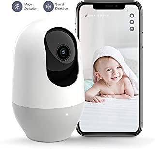 Nooie Baby Monitor, WiFi Pet Camera Indoor, 360-degree Wireless IP Nanny Camera, 1080P Home Security Camera, Motion Tracking, IR Night Vision, Works with Alexa, Two-Way Audio, Motion & Sound Detection