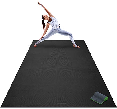 Premium Extra Large Yoga Mat - 9' x 6' x 8mm Extra Thick & Comfortable, Non-Toxic, Non-Slip, Barefoot Exercise Mat - Yoga, Stretching, Cardio Workout Mats for Home Gym Flooring (108