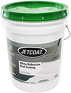 Jetcoat Cool King Reflective Acrylic Roof Coating, Waterproof Elastomeric Sealant, 5 Gallon, 5 Year Protection (White)