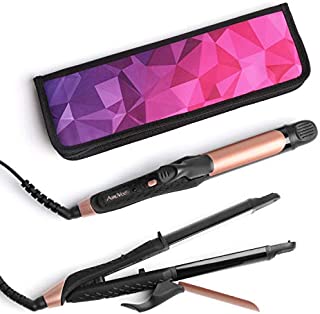 AmoVee 2 in 1 Mini Flat Iron Curling