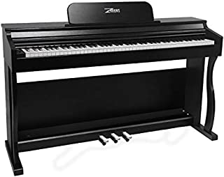 ZHRUNS Digital Piano,88 Heavy Hammer Piano Keys with Touch Response Electric Keyboard Piano/Music Stand+Power Adapter+3 Metal Pedals+Instruction Book,Headphone Jack/MIDI Input/Outputp (Black)