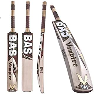 CW English Willow Cricket Bat Vampire Bow 20-20 Professional Short Handle Multi Cane Spring Brand BAS + Free Carry Case Padded