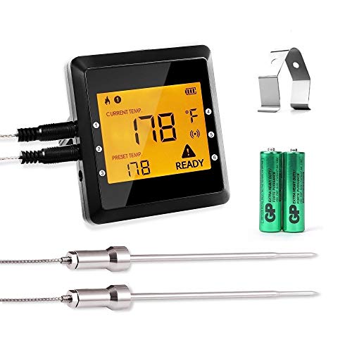 Digital Meat Thermometer for Grilling, Bluetooth Wireless Cooking Thermometer with 6 Probes Ports, Dual Probes Kitchen Thermometer for BBQ Smoker Oven Grill, Instant-read Food thermometer ios/android