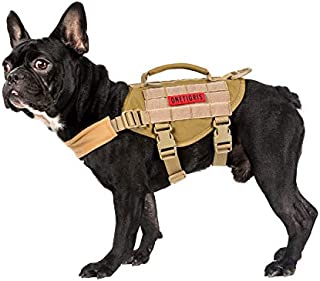 OneTigris Dog Vest Beast MOJO Tactical Dog Harness with Durable Vertical Handle for Small Medium Puppy Dog (XS:(Neck:11