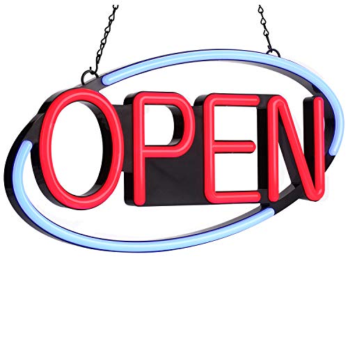 LED Neon Open Sign22×11.5inch Flashing & Steady LightUltra-Long Power Cord for Business Bars Shops Windows Walls