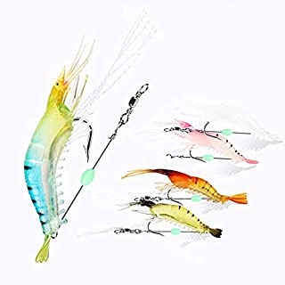 Tomato Palace Saltwater Fishing Lures| Soft Luminous Shrimp Lure Bait, Fishing Tackle for Trout, Bass, Redfish, Flounder (5 pcs)