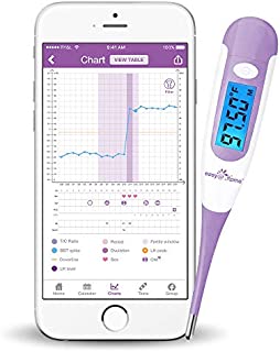 Easy@Home Digital Basal Thermometer with Large Backlight LCD Display, 1/100th Degree High Precision and Memory Recall, for Ovulation Tracking and Natural Family Planning, Upgraded EBT-100B-P (Purple)