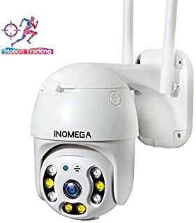 INQMEGA PTZ Camera Outdoor, 1080p Wireless Security IP Camera, Pan Tilt 4X Zoom, Two Way Audio, Color Night Vision, Waterproof Surveillance CCTV, Motion Detection Alarm, Support Max 128GB SD